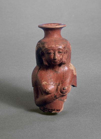 Anthropomorphic Vase Depicting a Woman Breastfeeding, Possibly the Goddess Isis by Egyptian